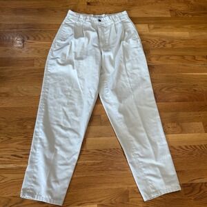 Bugle Boy Vintage Chino Pants Womens 10 Beige High Waist Tapered Leg Full Length